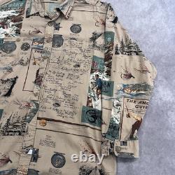 Vintage Polo Ralph Lauren Fly Fishing Sportsman Cotton Button Up Shirt Size XL