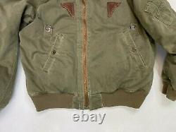 Vintage Polo Ralph Lauren Fur Collar B-15A Bomber Jacket Men Adult Medium Green