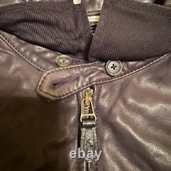 Vintage Polo Ralph Lauren Genuine Leather Jacket Large Men's Black Soft Zip Up