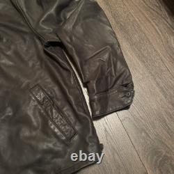 Vintage Polo Ralph Lauren Genuine Leather Jacket Large Men's Black Soft Zip Up