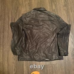 Vintage Polo Ralph Lauren Genuine Leather Jacket Large Men's Black Soft Zip Up