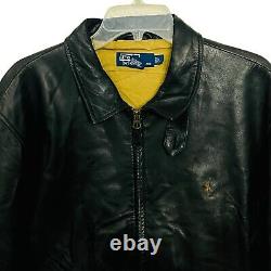 Vintage Polo Ralph Lauren Genuine Soft Leather Pony Logo Driving Jacket Men's L