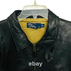Vintage Polo Ralph Lauren Genuine Soft Leather Pony Logo Driving Jacket Men's L