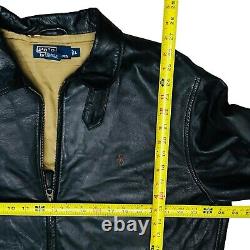 Vintage Polo Ralph Lauren Genuine Soft Leather Pony Logo Driving Jacket Men's L