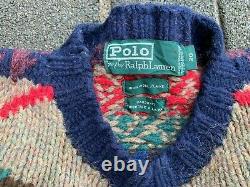 Vintage Polo Ralph Lauren Hand Knit 90's Aztec Western Sweater Medium