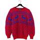 Vintage Polo Ralph Lauren Hand Knit Red Reindeer Sweater Large Mens Vintage