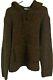 Vintage Polo Ralph Lauren Hand Knit Sweater Sz Large Chunky Hood Elbow Patch