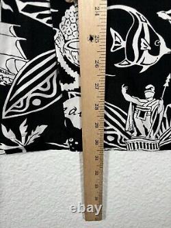 Vintage Polo Ralph Lauren Hawaiian Shirt Mens XL Black Rayon Classic Fit
