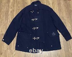 Vintage Polo Ralph Lauren Heavy Denim Clasp Fireman / Military Jacket Coat Large