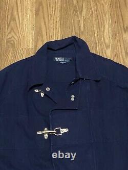 Vintage Polo Ralph Lauren Heavy Denim Clasp Fireman / Military Jacket Coat Large