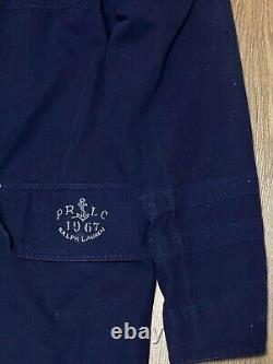 Vintage Polo Ralph Lauren Heavy Denim Clasp Fireman / Military Jacket Coat Large