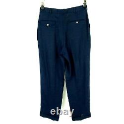 Vintage Polo Ralph Lauren Heavy Wool Dress Pants 31/32 Blue Twill High Rise