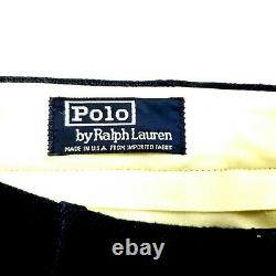 Vintage Polo Ralph Lauren Heavy Wool Dress Pants 31/32 Blue Twill High Rise