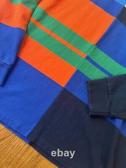 Vintage Polo Ralph Lauren Hi-Tech Multi-Color Color Block 1992 Rugby Shirt XL
