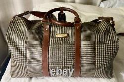 Vintage Polo Ralph Lauren Houndstooth Duffle Weekender Travel Bag Suitcase