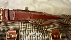 Vintage Polo Ralph Lauren Houndstooth Duffle Weekender Travel Bag Suitcase