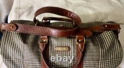 Vintage Polo Ralph Lauren Houndstooth Duffle Weekender Travel Bag Suitcase