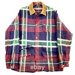 Vintage Polo Ralph Lauren Hunting Jacket Size Large Multicolor Plaid Button Up