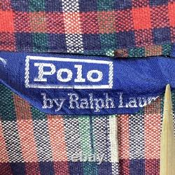 Vintage Polo Ralph Lauren Hunting Jacket Size Large Multicolor Plaid Button Up