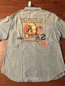 Vintage Polo Ralph Lauren Indian Head Denim Shirt Wild West Show 2XL XXL 2014