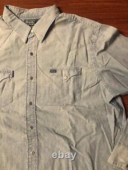 Vintage Polo Ralph Lauren Indian Head Denim Shirt Wild West Show 2XL XXL 2014