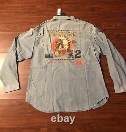 Vintage Polo Ralph Lauren Indian Head Denim Shirt Wild West Show 2XL XXL 2014