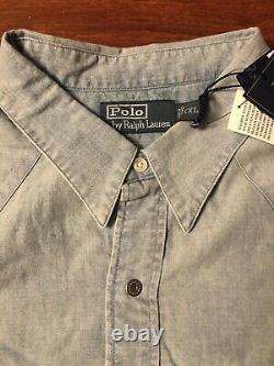 Vintage Polo Ralph Lauren Indian Head Denim Shirt Wild West Show 2XL XXL 2014