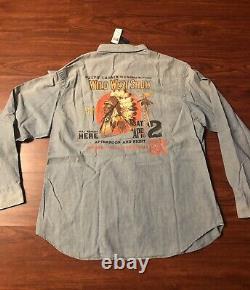 Vintage Polo Ralph Lauren Indian Head Denim Shirt Wild West Show 2XL XXL 2014