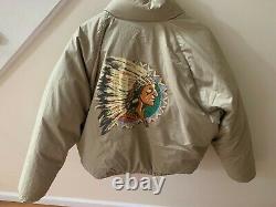 Vintage Polo Ralph Lauren Indian Head Down Puffer Jacket Size L EUC