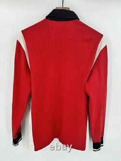 Vintage Polo Ralph Lauren Italia Rugby Long Sleeve Red Shirt Size Medium