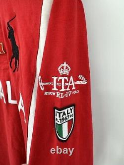 Vintage Polo Ralph Lauren Italia Rugby Long Sleeve Red Shirt Size Medium