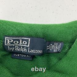 Vintage Polo Ralph Lauren Italy Rugby Shirt Chief Keef Y2K Green Custom Fit XL