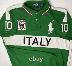 Vintage Polo Ralph Lauren Italy Rugby Shirt Chief Keef Y2K Green Custom Fit XL