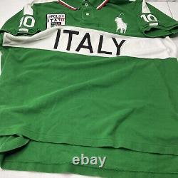 Vintage Polo Ralph Lauren Italy Rugby Shirt Chief Keef Y2K Green Custom Fit XL