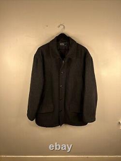 Vintage Polo Ralph Lauren Jacket Adult Large Gray Zip Wool Blend Heavy Men B22