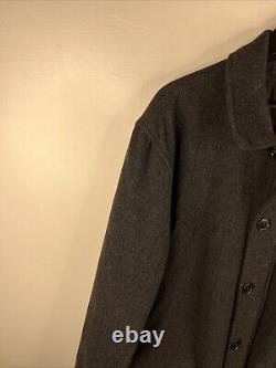 Vintage Polo Ralph Lauren Jacket Adult Large Gray Zip Wool Blend Heavy Men B22