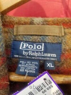Vintage Polo Ralph Lauren Jacket Duffle Toggle Wool Peacoat Mens XL Coat Hood