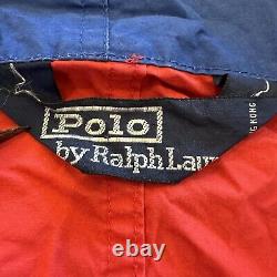 Vintage Polo Ralph Lauren Jacket Men's L 1992 Stadium Cotton Red Windbreaker