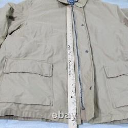 Vintage Polo Ralph Lauren Jacket Mens 2XL Tan Down Fill Quilted Lined Double Zip
