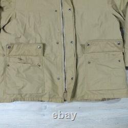 Vintage Polo Ralph Lauren Jacket Mens 2XL Tan Down Fill Quilted Lined Double Zip