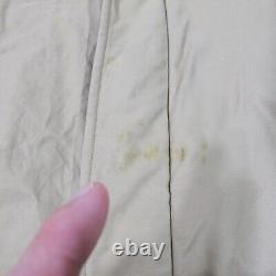 Vintage Polo Ralph Lauren Jacket Mens 2XL Tan Down Fill Quilted Lined Double Zip