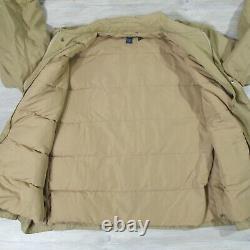 Vintage Polo Ralph Lauren Jacket Mens 2XL Tan Down Fill Quilted Lined Double Zip