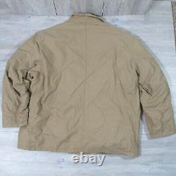 Vintage Polo Ralph Lauren Jacket Mens 2XL Tan Down Fill Quilted Lined Double Zip