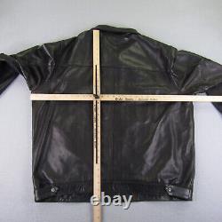 Vintage Polo Ralph Lauren Jacket Mens 2XL XXL Brown Leather Full Zip Coat Pony