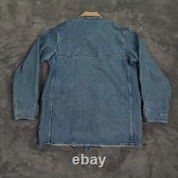 Vintage Polo Ralph Lauren Jacket Mens 40 in Large Denim Fireman Corduroy Collar