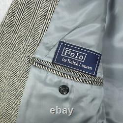 Vintage Polo Ralph Lauren Jacket Mens 42R Wool Tweed Herringbone Sport Coat USA