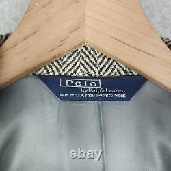Vintage Polo Ralph Lauren Jacket Mens 42R Wool Tweed Herringbone Sport Coat USA