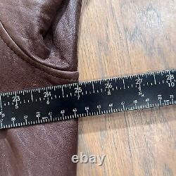 Vintage Polo Ralph Lauren Jacket Mens L Brown Leather Bomber Lined Racer Pockets