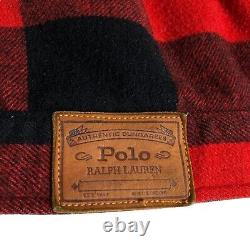 Vintage Polo Ralph Lauren Jacket Mens L Denim Buffalo Plaid Reversible Dungarees