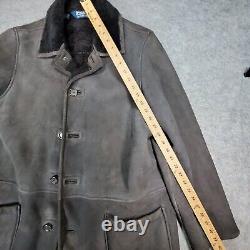 Vintage Polo Ralph Lauren Jacket Mens Large Black 100% Dyed Sheep Skin